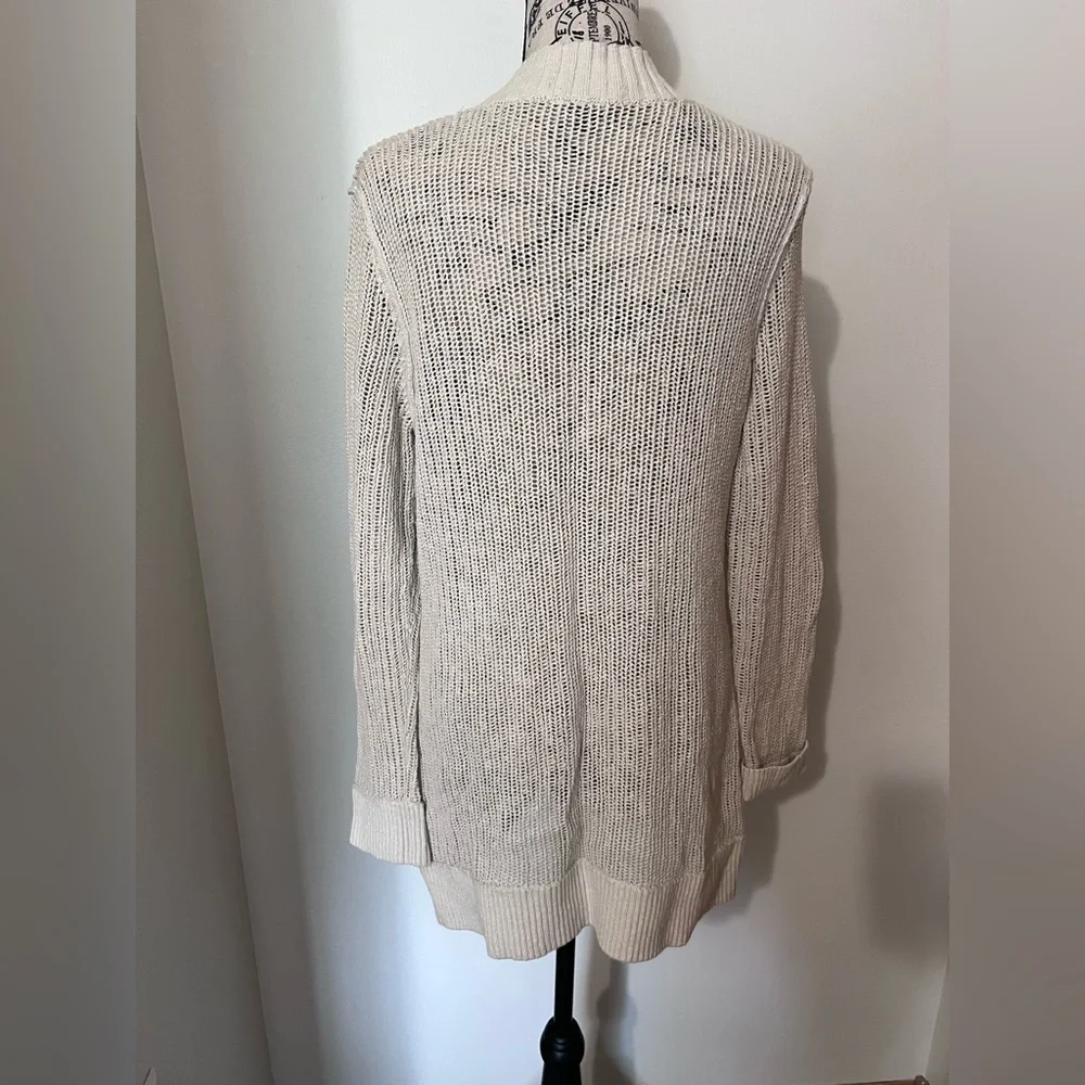 Tommy Bahama Neutral Coastal Beachy Open Knit Long Cardigan L - Picture 5 of 9